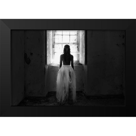 My Way Out Black Modern Wood Framed Art Print by Melo, Josefina