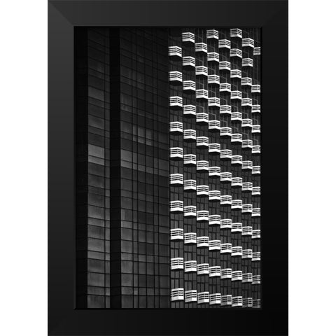 Balconies On Wilshire Boulevard Black Modern Wood Framed Art Print by Labagnara, Roxana