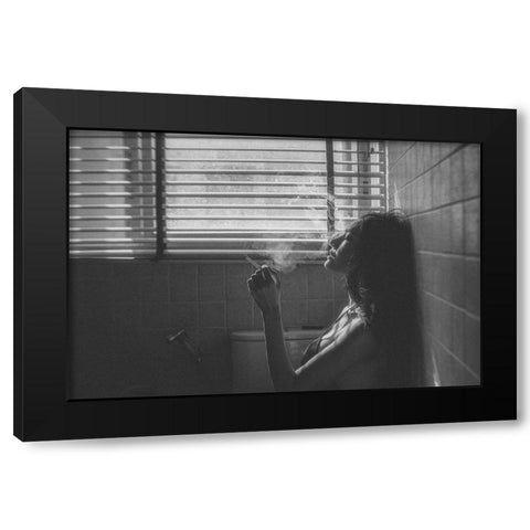 No.63 Black Modern Wood Framed Art Print by M, Adirek