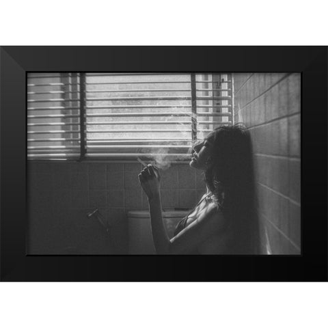 No.63 Black Modern Wood Framed Art Print by M, Adirek