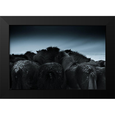 Cold Weather Black Modern Wood Framed Art Print by Z, Bingo