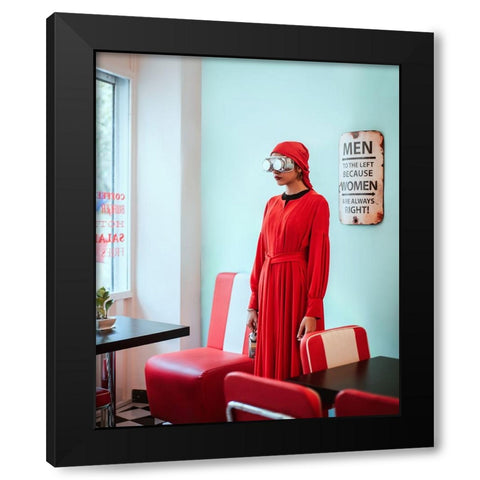 Passing Of Time Black Modern Wood Framed Art Print by Metri, Mohammad