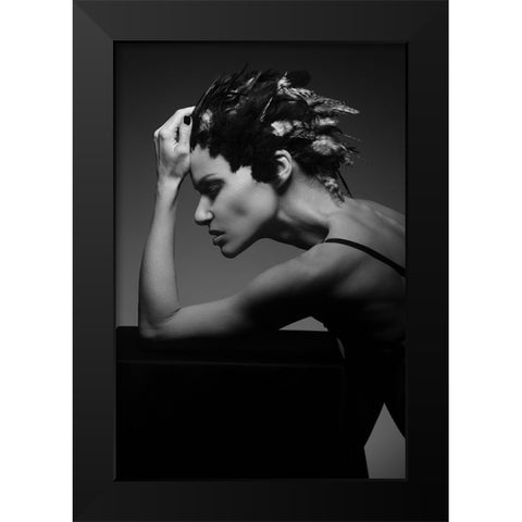 Birdie III Black Modern Wood Framed Art Print by CLOVIS, Christophe