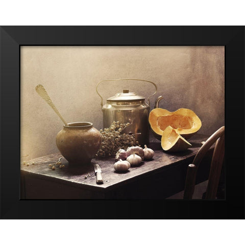 Still Life With Pumpkins#15C Black Modern Wood Framed Art Print by Ustinagreen