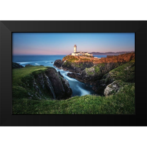 Ireland - Fanad Head Lighthouse Black Modern Wood Framed Art Print by Claude Castor, Jean