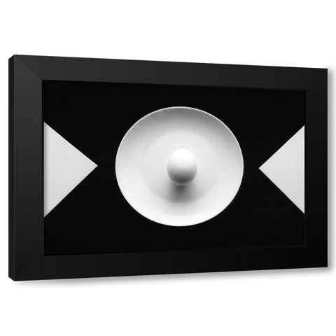 Still Life With Egg 5 Black Modern Wood Framed Art Print with Double Matting by Hrabinsky, Peter