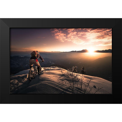 Winter Shredding Black Modern Wood Framed Art Print by Bertoncelj, Sandi