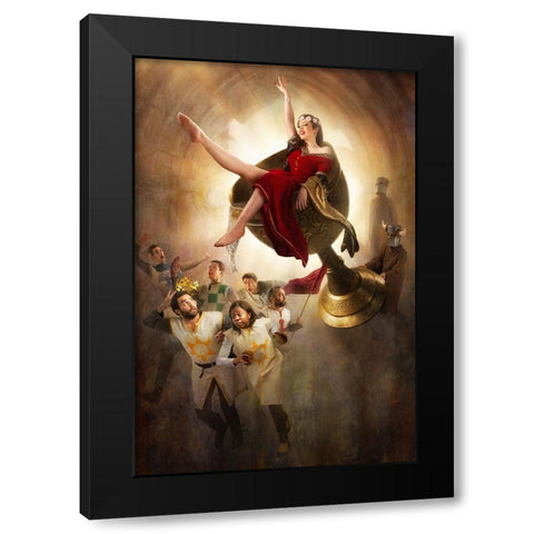 Spamalot Black Modern Wood Framed Art Print by Kiciak, Christophe