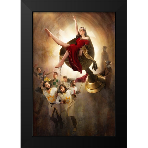 Spamalot Black Modern Wood Framed Art Print by Kiciak, Christophe