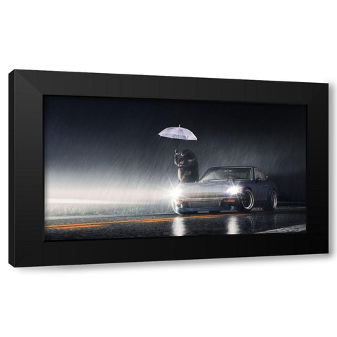 Ill Kiss Your Lips Again Black Modern Wood Framed Art Print by F, Terry