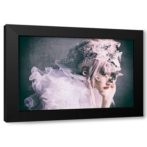 Eclosion Black Modern Wood Framed Art Print with Double Matting by Kiyota, Daisuke