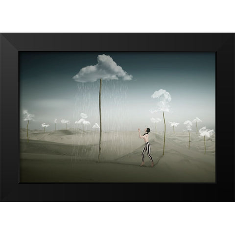 Cloud-Farm Black Modern Wood Framed Art Print by von Diepenbroek, Christine