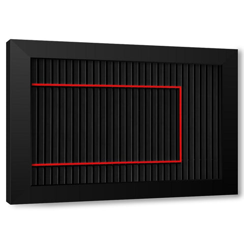 Red Over Black Black Modern Wood Framed Art Print by Hawerkamp, Hans-Wolfgang