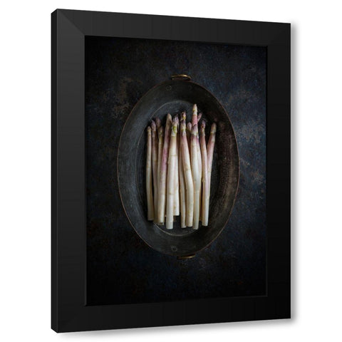 White Asparagus Black Modern Wood Framed Art Print with Double Matting by Popescu, Diana