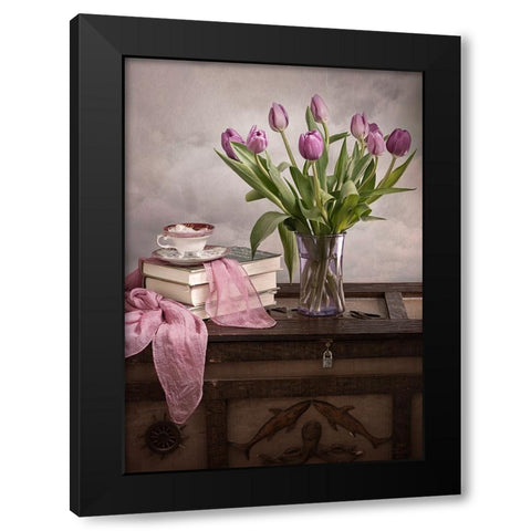 Comfy Black Modern Wood Framed Art Print with Double Matting by Jacobs, Lydia