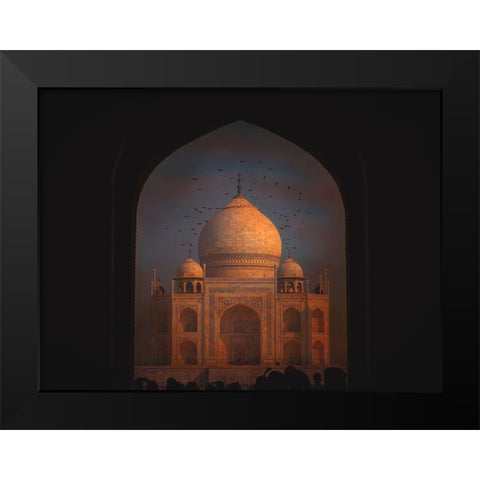 Taj Mahal Black Modern Wood Framed Art Print by Yosifov, Svetlin