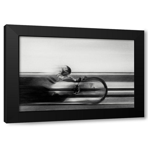 Street Racer Black Modern Wood Framed Art Print by Flour, Bruno