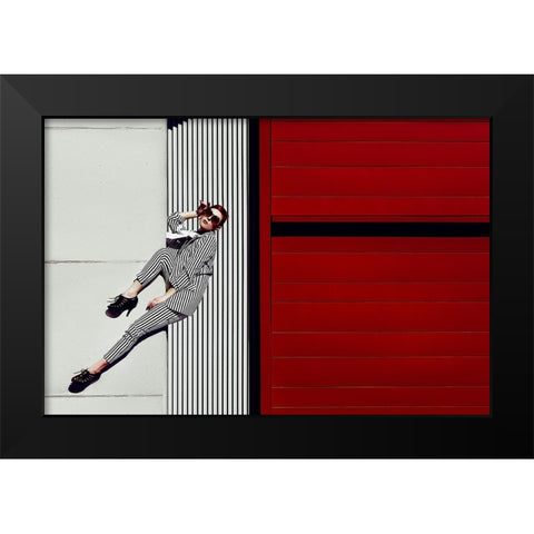 Climbing High Fashion Black Modern Wood Framed Art Print by Bolgov, Ruslan