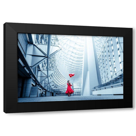 A Day Trip Black Modern Wood Framed Art Print by Silkandfire