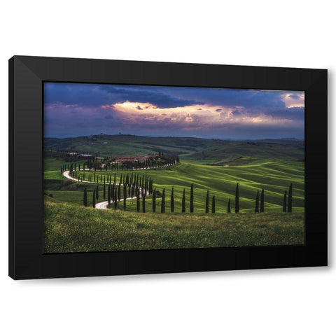 Tuscany - Crete Senesi Black Modern Wood Framed Art Print with Double Matting by Claude Castor, Jean