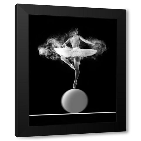 Spin With Ball Black Modern Wood Framed Art Print with Double Matting by Bunjamin, Antonyus