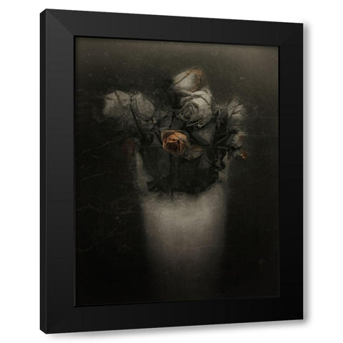 Grieving Red Old Roses Black Modern Wood Framed Art Print with Double Matting by Claes, Gilbert