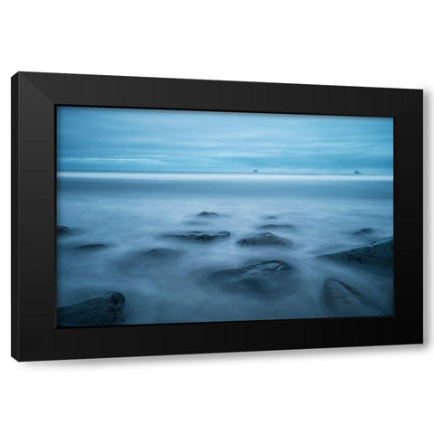 The Blue Hour At Rialto Beach Black Modern Wood Framed Art Print with Double Matting by Jacobs, Lydia