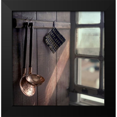 Kitchen Black Modern Wood Framed Art Print by Laercio, Luiz