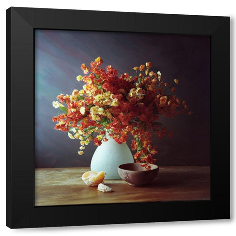 Tangerine Black Modern Wood Framed Art Print by Laercio, Luiz