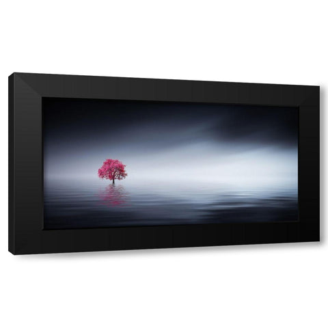 Pink Tree At Lake Black Modern Wood Framed Art Print by Hamiti, Bess