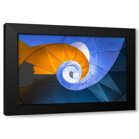 Snail Stairs Black Modern Wood Framed Art Print with Double Matting by Zhu, Hua