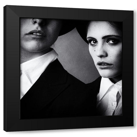 Blues Sisters Black Modern Wood Framed Art Print by Schaller, Peter