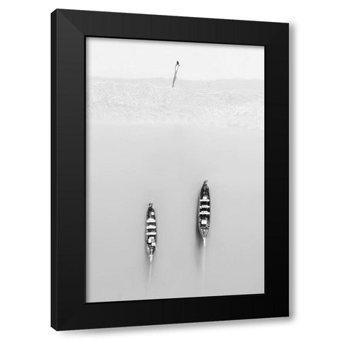 Morning Exercises Black Modern Wood Framed Art Print with Double Matting by Chengzhou, Zhou