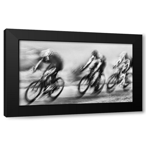 Pursuit Black Modern Wood Framed Art Print with Double Matting by Urlings, Lou