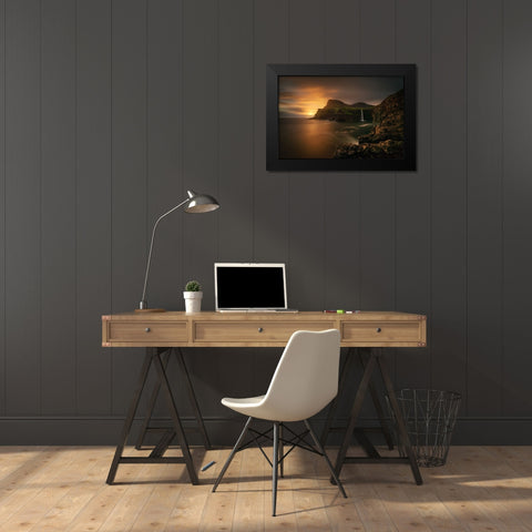 Arnafjall Sunset Black Modern Wood Framed Art Print by Kruczynski, Wojciech