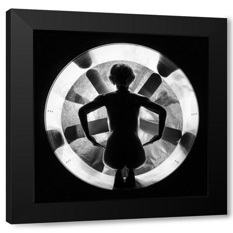 The Factory Fan Black Modern Wood Framed Art Print with Double Matting by Stalmans, Luc