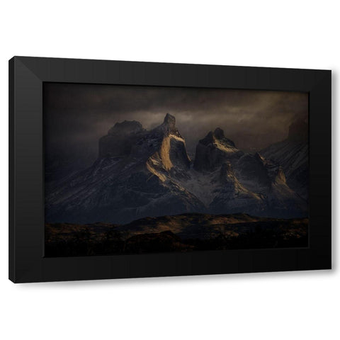 Towers Black Modern Wood Framed Art Print with Double Matting by Svoboda Mqep, Peter