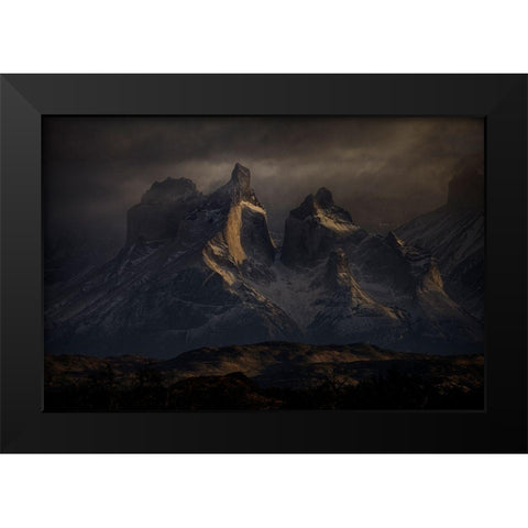 Towers Black Modern Wood Framed Art Print by Svoboda Mqep, Peter