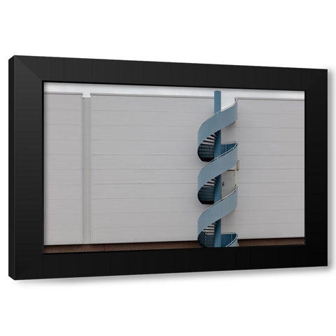 The Blue Stair Black Modern Wood Framed Art Print by Luycx, Theo