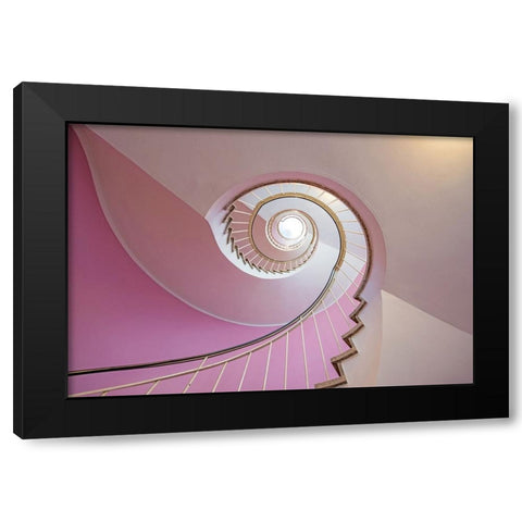 The Pink Red Staircase Black Modern Wood Framed Art Print by Ohlendorf, Anette