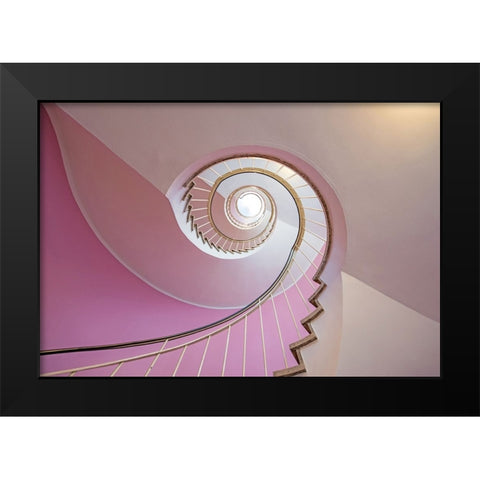 The Pink Red Staircase Black Modern Wood Framed Art Print by Ohlendorf, Anette