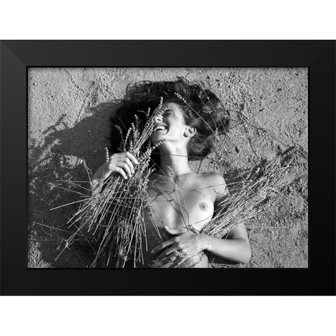 Liveliness Black Modern Wood Framed Art Print by Kijurko, Lorna