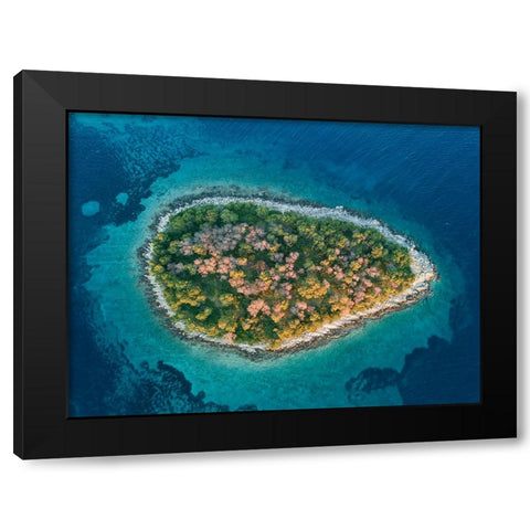 Island Black Modern Wood Framed Art Print with Double Matting by Kravanja, Jure