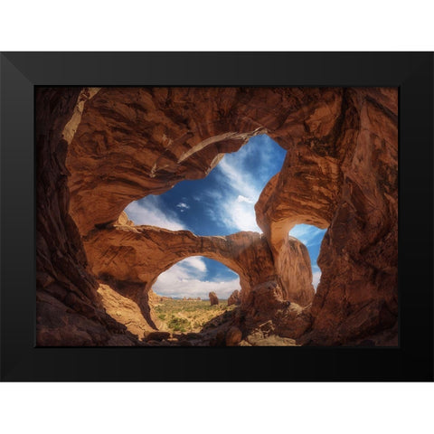 Double Arch. Black Modern Wood Framed Art Print by Pablo De, Juan