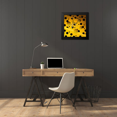 Polkadot On Memory Bliss Black Modern Wood Framed Art Print by Hardibudi
