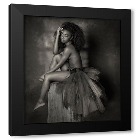 Sitting Pretty Black Modern Wood Framed Art Print by Blease, Joan