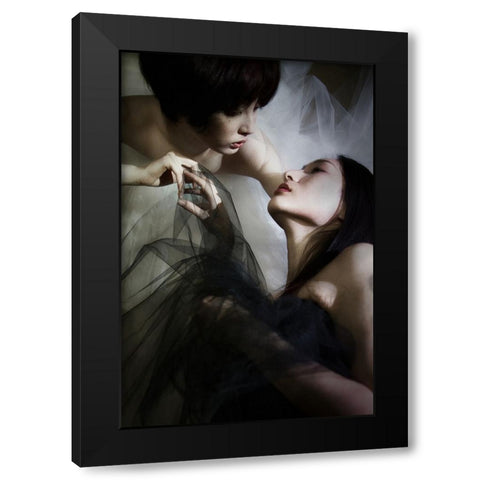 Dialectique De LAnge Black Modern Wood Framed Art Print with Double Matting by YOSHIDA, Hajime