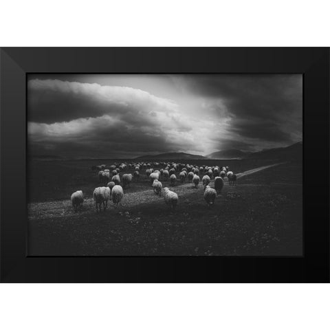 Untitled Black Modern Wood Framed Art Print by Tanev, Todor