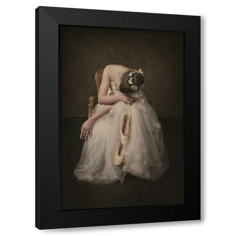 Ballerina Black Modern Wood Framed Art Print with Double Matting by Kayen-Mouthaan, Carola