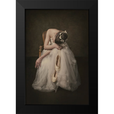 Ballerina Black Modern Wood Framed Art Print by Kayen-Mouthaan, Carola